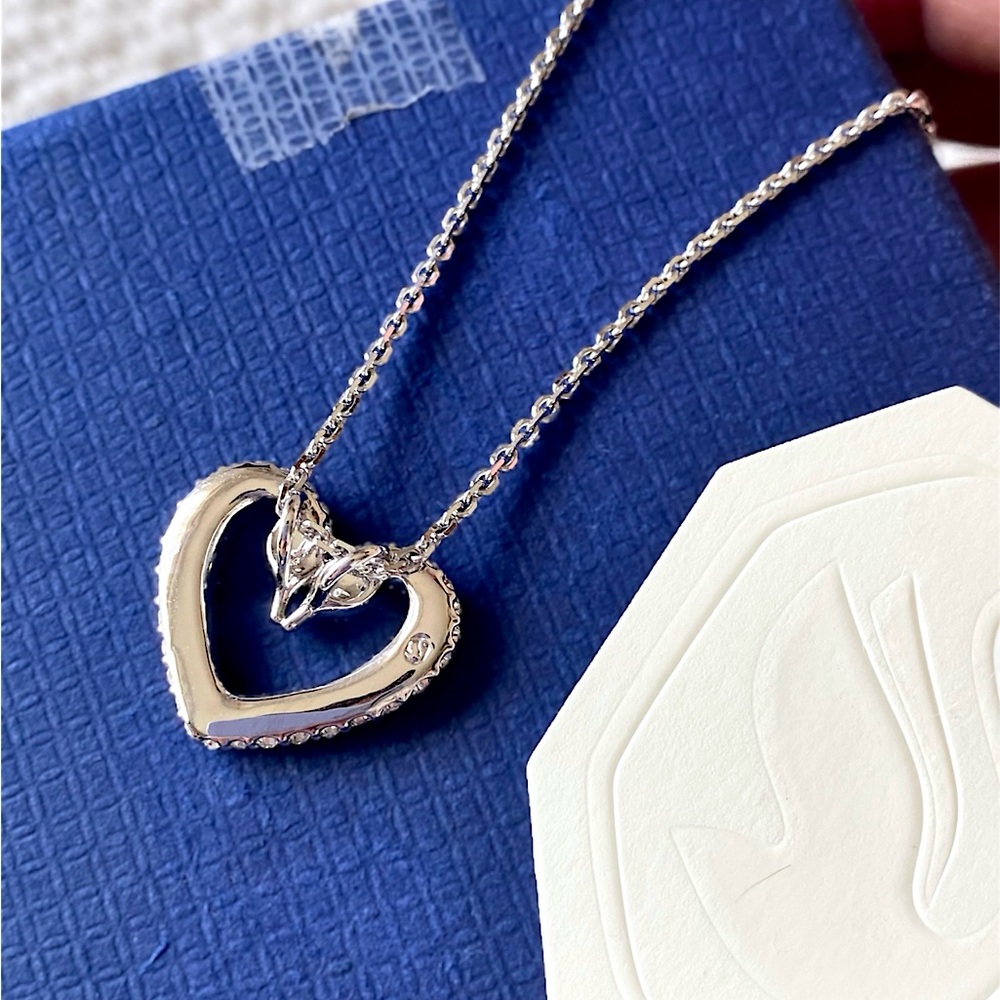 Swarovski “Sublima” White Heart Pendant Necklace - Picture 5 of 14